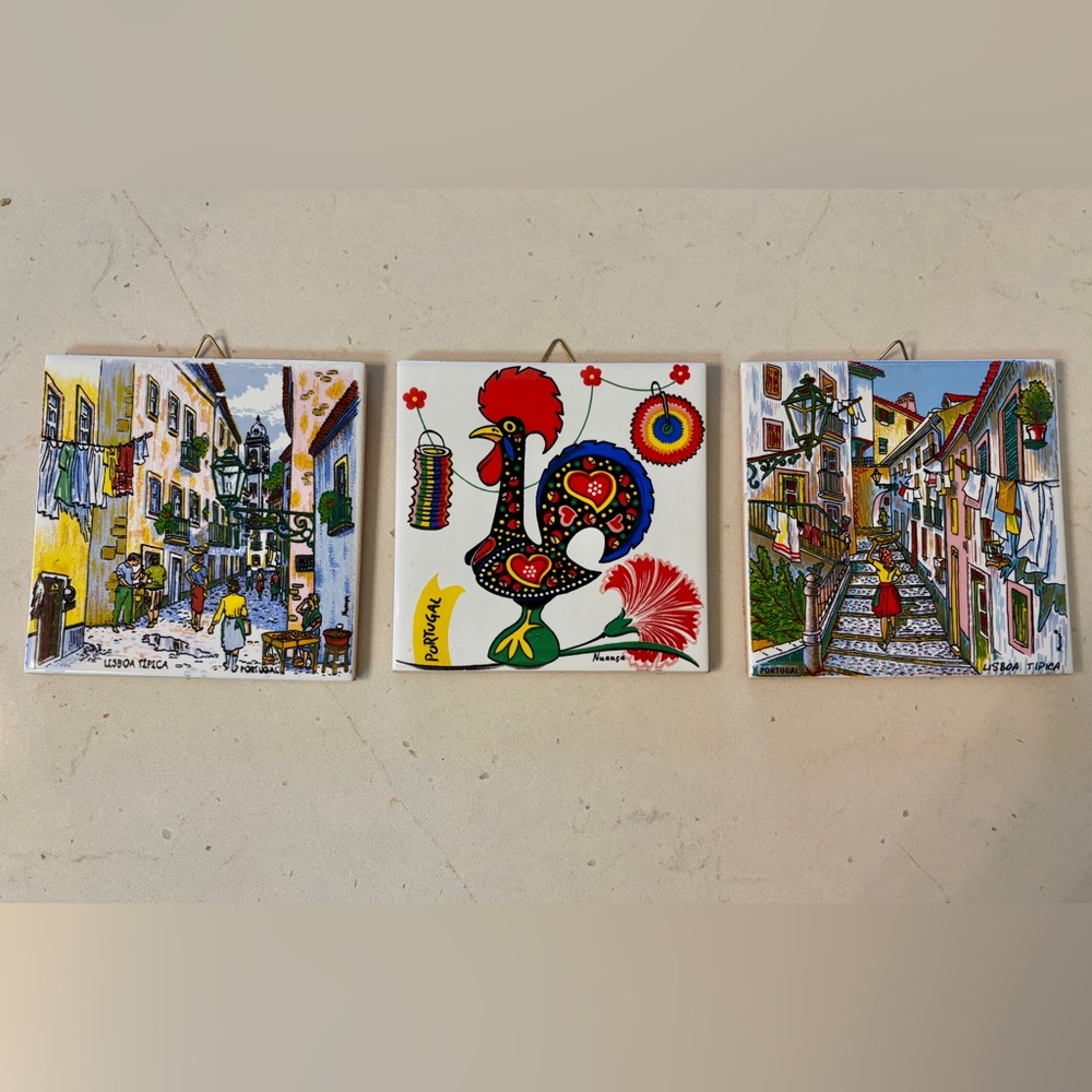 Colorful Ceramic Wall Art Tile Set from Portugal 🇵🇹